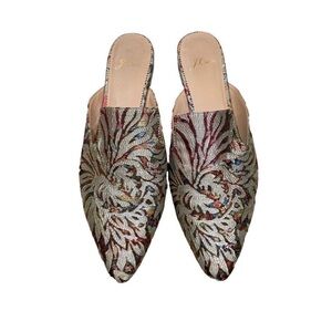 J Crew Marina Jacard Fantasia mule slides size 9 1/2. NWOT. Iridescent pattern.